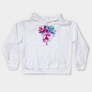 Pink blush rose bouquet, watercolor Kids Hoodie